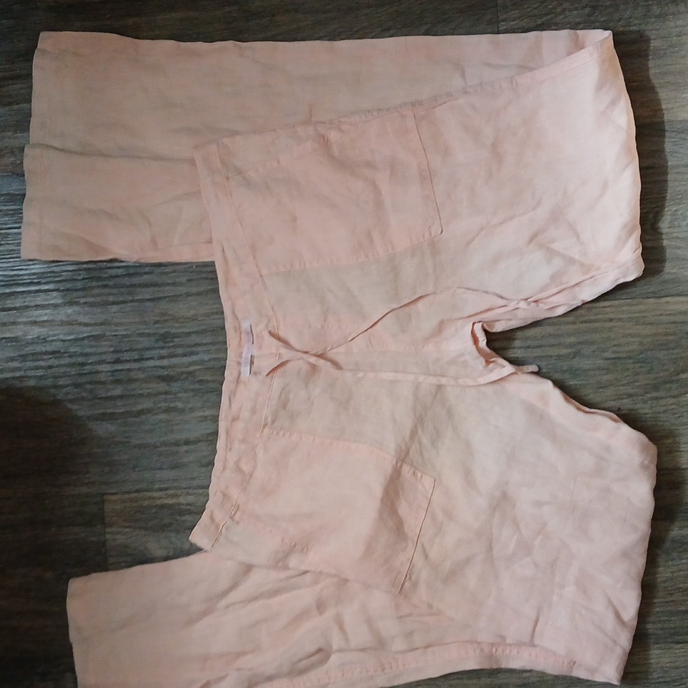Victoria's Secret 100% Flax Linen Drawstring Pants.